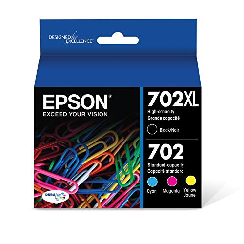 حزمة EPSON T702 DURABrite Ultra Ink عالية السعة لخرطوشة ألوان سوداء وقياسية (T702XL-BCS) لمجموعة مختارة من طابعات Epson WorkForce Pro حزمة EPSON T702 DURABrite Ultra Ink عالية السعة لخرطوشة ألوان سوداء وقياسية (T702XL-BCS) لمجموعة مختارة من طابعات Epson WorkForce Pro