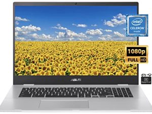 2022 Flagship ASUS Chromebook Light Laptop ، 17.3 "FHD 1080p Widescreen ، Intel Celeron N4500 (Upto 2.8GHz) ، 4GB RAM ، 32GB eMMC ، كاميرا ويب ، رسومات UHD ، بطارية WiFi 6،17+ ساعة ، Chrome OS + HubxcelAccessory