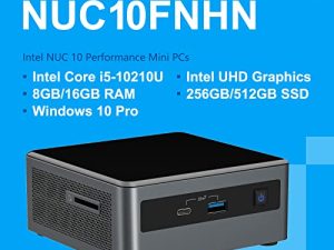 Intel NUC10 NUC10i5FNHN كمبيوتر مكتبي صغير للمنزل والأعمال ، الجيل العاشر Intel® Core ™ i5-10210U ، حتى 4.2 جيجاهرتز ، 4 نواة ، 8 خيوط ، بطاقة رسومات Intel® UHD بقوة 25 وات ، ذاكرة وصول عشوائي 16 جيجا بايت ، 512 جيجا بايت PCIe SSD ، Win 10 Pro