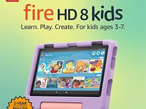 جهاز لوحي Amazon Fire HD 8 الجديد كليًا للأطفال ، شاشة 8 بوصة عالية الدقة ، للأعمار من 3 إلى 7 سنوات ، مع محتوى منسق مناسب للعمر ولوحة تحكم الوالدين سهلة الاستخدام ، 32 جيجابايت ، (إصدار 2022) ، لافندر