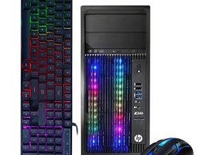 كمبيوتر مكتبي HP RGB للألعاب ، Intel Quad I5 حتى 3.6 جيجا هرتز ، 16 جيجا بايت رام ، 128 جيجا SSD + 2 تيرا بايت ، GeForce RTX 2060 6G GDDR6 ، DVD ، WiFi & Bluetooth ، لوحة مفاتيح وماوس RGB ، Win 10 Pro (مجدد)