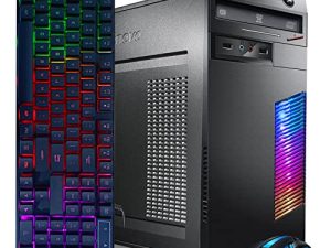 كمبيوتر سطح المكتب المخصص للألعاب من Lenovo - Intel Quad I5 حتى 3.6 جيجا هرتز ، GeForce GTX 1650 4G ، ذاكرة 16 جيجا بايت ، 256 جيجا SSD + 3 تيرابايت ، لوحة مفاتيح وماوس RGB ، WiFi وبلوتوث 5.0 ، DVD ، Win 10 Pro (مجدد)