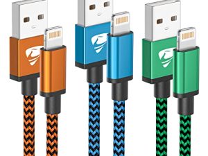 سلك شاحن iPhone معتمد من Apple MFi 3 عبوات 6ft كابل Lightning سريع iPhone شحن كابل نايلون مضفر مزامنة البيانات سلك متوافق مع iPhone 14 13 12 11 Pro Max XR XS X 8 7 6 Plus 5s SE، iPad