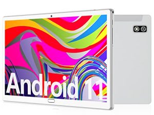 جهاز لوحي 10 بوصة يعمل بنظام Android 11 مع ذاكرة تخزين 64 جيجا بايت وذاكرة وصول عشوائي (RAM) سعة 4 جيجا بايت قابلة للتوسيع ، 2022 أحدث معالج ثماني النواة للجهاز اللوحي ، وبطارية 6000 مللي أمبير في الساعة ، وكاميرا 13 ميجا بكسل ، وفتحة بطاقة SIM مزدوجة ، ونظام تحديد المواقع العالمي (GPS) ، وواي فاي ، وتابلت (فضي)