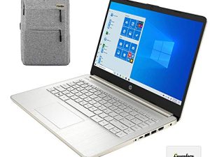 2020 HP 14 inch HD Laptop، Intel Celeron N4020 up to 2.8 GHz، 4GB DDR4، 64GB eMMC Storage، WiFi 5، Webcam، HDMI، Windows 10 S / Legendary Accessories (Google Classroom أو Zoom) (ذهبي شاحب)