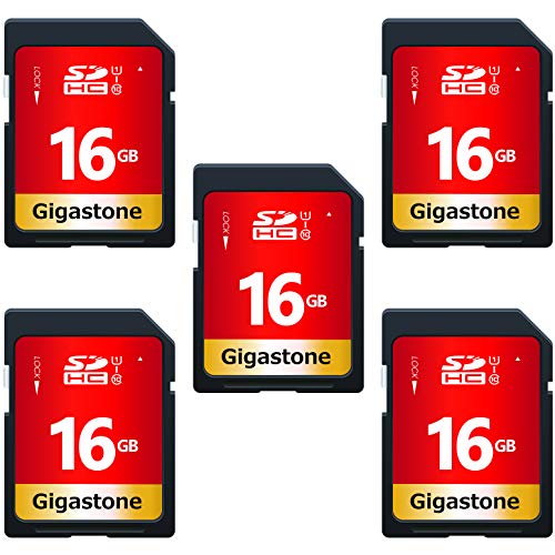 Gigastone 16GB 5 Pack SD Card UHS-I U1 Class 10 SDHC Memory Card High-Speed Full HD Video Canon Nikon Sony Pentax Kodak Olympus Panasonic Digital Camera، with 5 Mini Cases Gigastone 16GB 5 Pack SD Card UHS-I U1 Class 10 SDHC Memory Card High-Speed Full HD Video Canon Nikon Sony Pentax Kodak Olympus Panasonic Digital Camera، with 5 Mini Cases