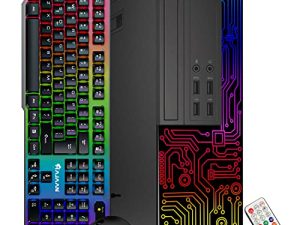 كمبيوتر سطح المكتب من Dell للكمبيوتر المكتبي معالج Intel i5 رباعي النواة ، وذاكرة وصول عشوائي (RAM) سعة 8 جيجا بايت ، وذاكرة SSD سعة 512 جيجا بايت ، ولوحة مفاتيح وماوس RGB للألعاب ، و WiFi ، و Windows 10 Pro ، (تم تجديده)
