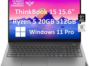 2022 Lenovo ThinkBook 15 Gen 3 15.6 "FHD (ذاكرة وصول عشوائي 20 جيجا بايت ، 512 جيجا بايت PCIe SSD ، AMD 6-Core Ryzen 5 5500U (Beat i7-1165G7) ، مضاد للتوهج ، كاميرا ويب) كمبيوتر محمول للأعمال ، لوحة مفاتيح بإضاءة خلفية ، بصمة ، Type-C ، Win 11 برو