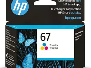 خرطوشة حبر أصلية HP 67 ثلاثية الألوان | يعمل مع HP DeskJet 1255 و 2700 و 4100 Series و HP ENVY 6000 و 6400 Series | مؤهل للحبر الفوري | 3YM55AN
