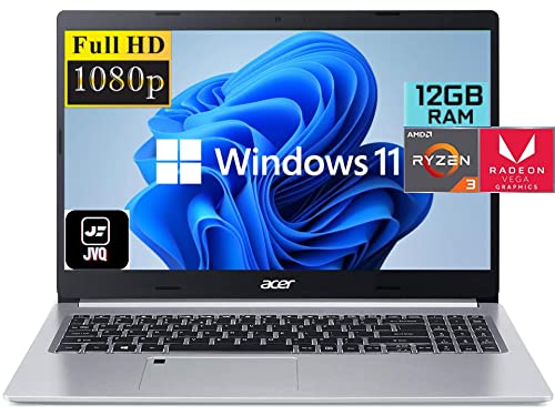 Acer 2022 Newest Aspire 5 Slim 15.6 "FHD IPS Laptop، AMD Quad-Core Ryzen 3 3350U (Up to 3.5GHz، Beat i5-7200U)، 12GB DDR4 RAM، 256GB SSD، WiFi 6، Backlit Keyboard، Fingerprint، HDMI، Windows 11 + JVQ MP Acer 2022 Newest Aspire 5 Slim 15.6 "FHD IPS Laptop، AMD Quad-Core Ryzen 3 3350U (Up to 3.5GHz، Beat i5-7200U)، 12GB DDR4 RAM، 256GB SSD، WiFi 6، Backlit Keyboard، Fingerprint، HDMI، Windows 11 + JVQ MP