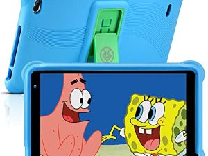 QunyiCO 7 بوصة تابلت للأطفال 32 جيجا أندرويد 10.0 واي فاي كاميرا بلوتوث 2 جيجا رام HD شاشة تعمل باللمس 1024x600 جراب مضاد للأطفال تطبيق تعلم التحكم الأبوي على متجر جوجل المعتمد أزرق