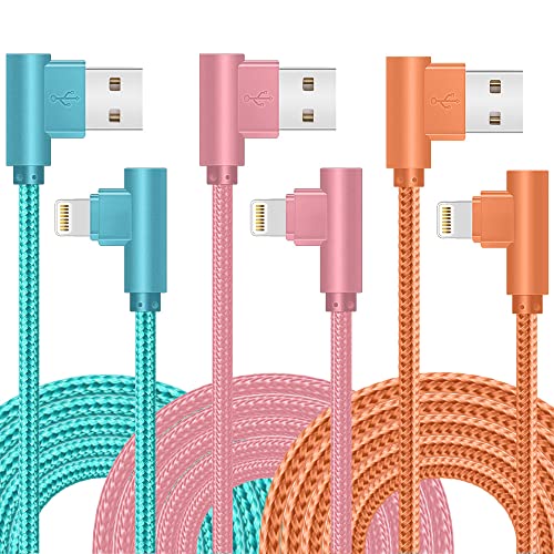 شاحن iPhone ، 3 عبوات 10FT 90 درجة كابل شحن MFi معتمد من النايلون كابل شحن سريع مجدول من النايلون متوافق مع iPhone 14/13/12/11 / X / Max / 8/7/6 / 6S / 5 / 5S / SE / Plus / iPad (10 قدم) شاحن iPhone ، 3 عبوات 10FT 90 درجة كابل شحن MFi معتمد من النايلون كابل شحن سريع مجدول من النايلون متوافق مع iPhone 14/13/12/11 / X / Max / 8/7/6 / 6S / 5 / 5S / SE / Plus / iPad (10 قدم)