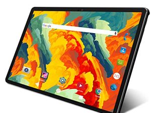 جهاز لوحي 10.1 بوصة يعمل بنظام Android مع ذاكرة وصول عشوائي (RAM) بسعة 2 جيجا بايت + ذاكرة وصول عشوائي (RAM) سعة 32 جيجا بايت + سعة تخزين 128 جيجا بايت قابلة للتوسيع ، وفتحة بطاقة SIM مزدوجة لمكالمات هاتفية من الجيل الثالث ، ودعم WiFi ، وبلوتوث ، ونظام تحديد المواقع (أسود)