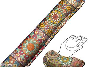 مجموعة Gimars لتكبير حجم الفوم الميموري فوم مجموعة لوحة مفاتيح معصم لوحة المفاتيح ، دعم معصم الماوس للمكتب ، الكمبيوتر ، الكمبيوتر المحمول ، Mac ، مريح ، خفيف الوزن لسهولة الكتابة لتخفيف الآلام ، متعدد الألوان
