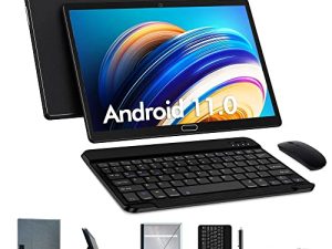 تابلت 10.1 بوصة يعمل بنظام Android 11 مع 4G LTE Cellular و 4 G RAM و 64GB ROM و 2 في 1 وثماني النواة ولوحة مفاتيح وحقيبة كمبيوتر لوحي وكاميرا 13 ميجابكسل وبلوتوث وواي فاي ونظام تحديد المواقع وفتحة بطاقة SIM مزدوجة وشاشة لمس عالية الدقة (أسود)