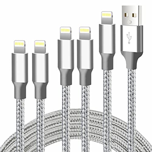 شاحن CUGUNU iPhone ، 5 عبوات 3/3/6/6 / 10FT كابل لايتنينج USB معتمد من Apple MFi من النايلون متوافق مع iPhone 14/13/12/11 / X / Max / 8/7/6 / 6S / 5 / SE / Plus / iPad - رمادي شاحن CUGUNU iPhone ، 5 عبوات 3/3/6/6 / 10FT كابل لايتنينج USB معتمد من Apple MFi من النايلون متوافق مع iPhone 14/13/12/11 / X / Max / 8/7/6 / 6S / 5 / SE / Plus / iPad - رمادي