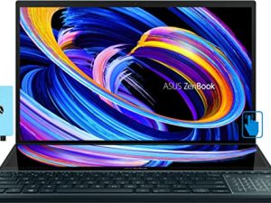 كمبيوتر محمول ASUS Zenbook Pro Duo 15 OLED 12th Gen 15.6 للمنزل والأعمال (Intel i9-12900H 14-Core ، 32 جيجابايت LPDDR5 4800 ميجاهرتز RAM ، 1 تيرابايت SSD ، GeForce RTX 3060 ، 60 هرتز Touch 4K Ultra HD (3840x2160) ، Win 11 Pro) مع Hub