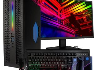 كمبيوتر سطح المكتب الصغير HP EliteDesk 800G1 (SFF) | رباعي النواة Intel i5 (3.2 جيجاهرتز) | 16 جيجا بايت DDR4 رام | 500 جيجا بايت SSD + 1 تيرا بايت HDD | 5G- واي فاي + بلوتوث | نظام التشغيل Windows 10 Pro | 24 بوصة مونيتور | طقم مكتب RGB (مجدد)
