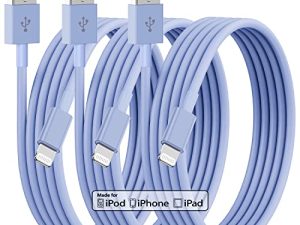 كابل شحن iPhone 3 قدم ، [معتمد من Apple MFI] 3 Pack Lightning Cable 3 Feet ، 3 قدم iPhone USB شحن سلك مع حماية زنبركية لـ Apple 13 12 11Pro Xs Max X XR 8 7 6s 6 Plus SE iPad (أزرق)