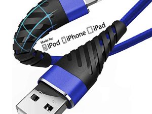 كابل شاحن iPhone 3 أقدام لـ [معتمد من Apple MFi] ، (عبوتان) كابل CyvenSmart 3 قدم لايتنينج سريع الشحن 3 أقدام لهاتف iPhone 12 11 Pro X XS Max XR / 8 Plus / 7 Plus / 6 / 6s Plus / 5s / 5c / iPad-Blue