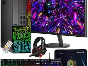 كمبيوتر Dell OptiPlex Desktop RGB ، معالج Intel i5 رباعي النواة ، ذاكرة وصول عشوائي 16 جيجابايت ، 512 جيجابايت SSD ، شاشة HDMI 24 بوصة ، ماوس لوحة مفاتيح RGB وسماعة رأس ، واي فاي ، Windows 10 Pro (مجدد)